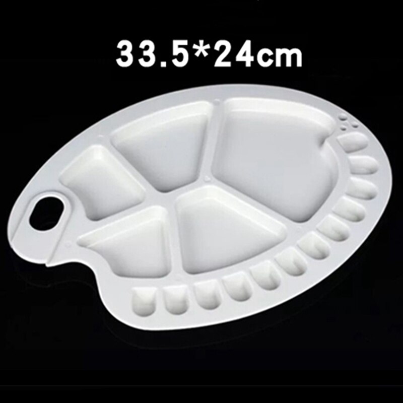 Plastic Painting Oil Paint Palette Watercolor Drawing 17 Wells Tray Art Oval Color Mixing Tool