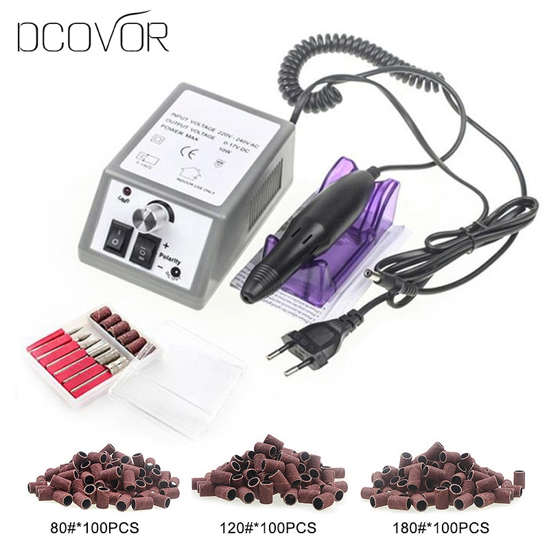 Máquina Eléctrica para manicura y pedicura, juego de herramientas, 30 brocas, 100 bandas de lijado
