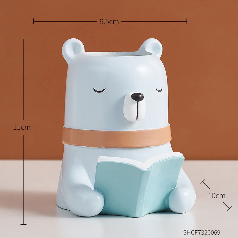 Animal pots for plants decoration living room animal potted plants cartoon green plants resin succulents plants decoration: Bear