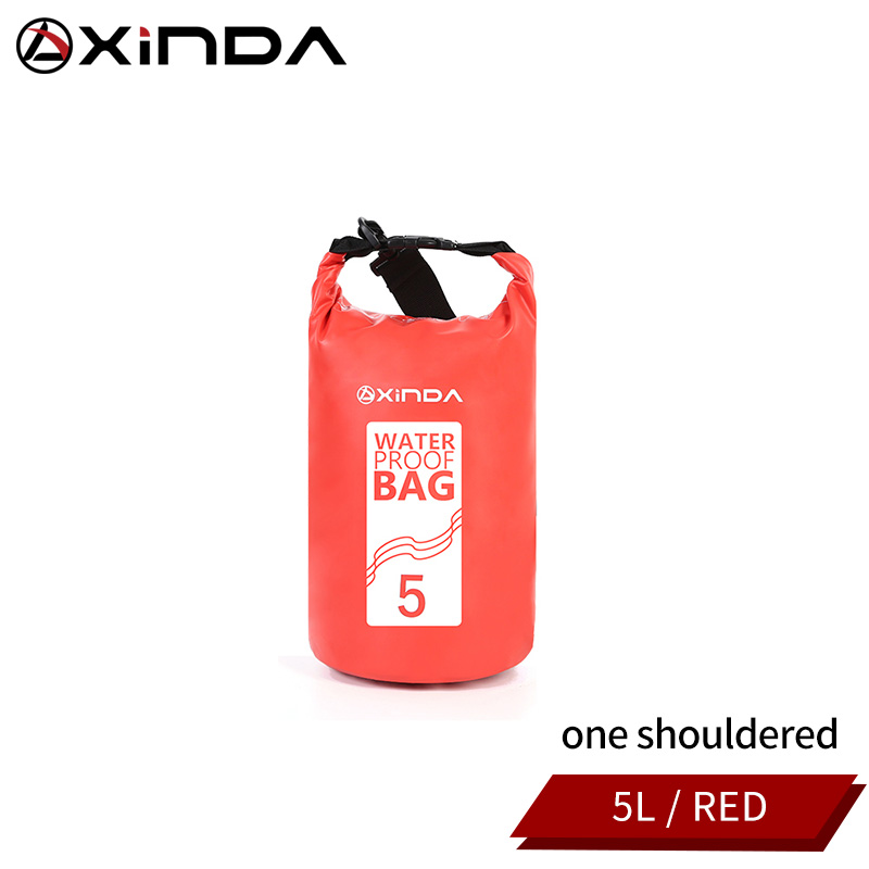 Bolsas secas impermeables para exteriores de 5/10l, bolsas secas portátiles para Rafting y buceo, bolsas de PVC para natación y Trekking de Río: Red5L(one strap)