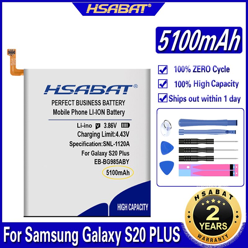 Top Brand HSABAT Battery for Samsung Galaxy S6 S7 S8 S9 S10 S20 (S6 S7 EDGE) (S6 EDGE S8 S9 S10 S20 Plus) S10 Lite S10 5G: for Samsung S20 Plus