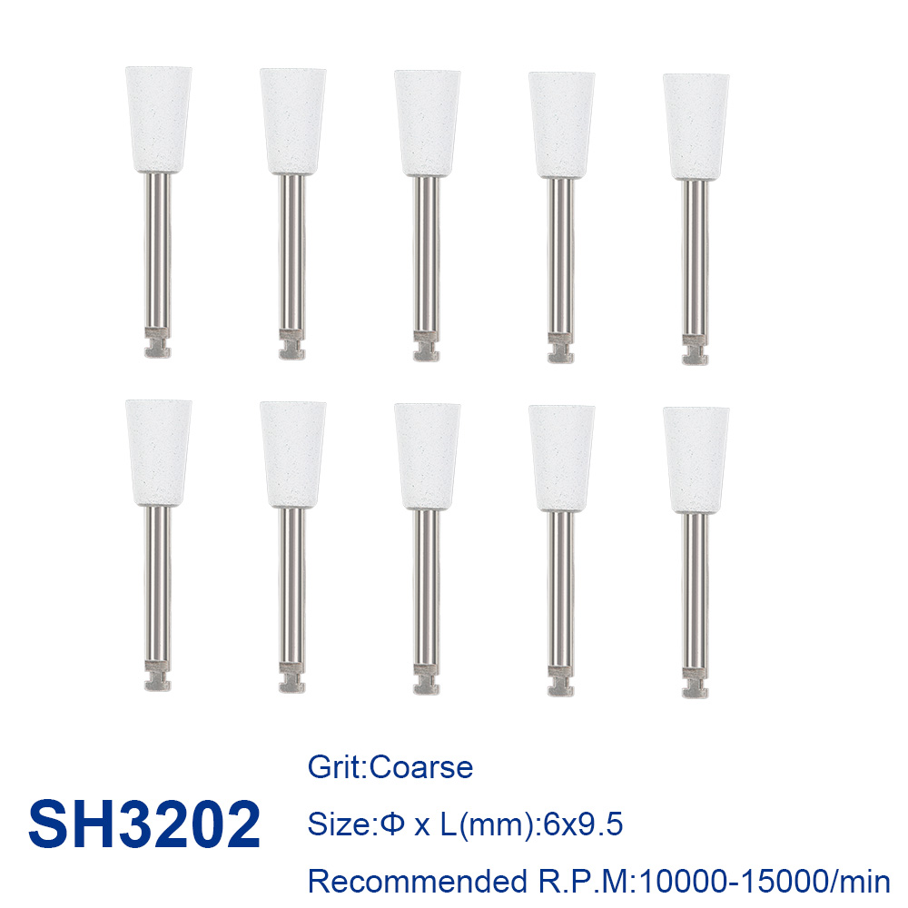 AZDENT 12 teile/paket Zahn Silikon Polieren Spitze Schleifen Köpfe Zähne Polierer RA Bohrer Dia. 2,35 mm für Handstücke mit niedriger Geschwindigkeit: Grün