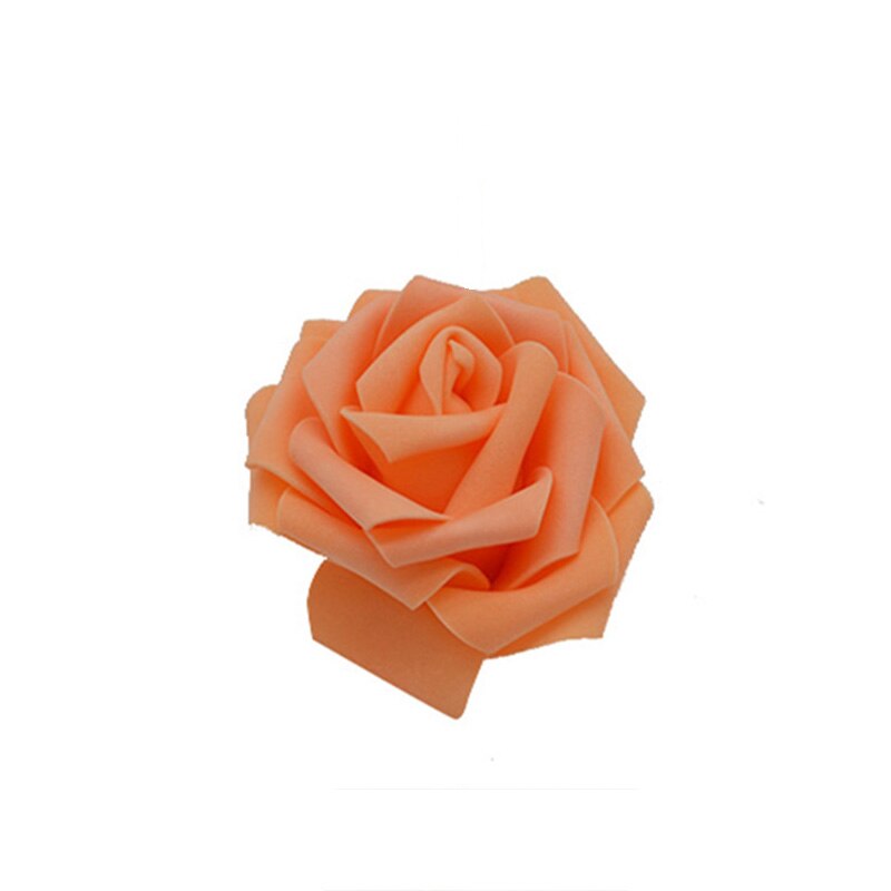 10 stk/parti 8cm pe skum rose kunstige blomsterhoveder til gør-det-selv-kranse bryllupsfest dekoration hjem have dekorative forsyninger: F14 orange