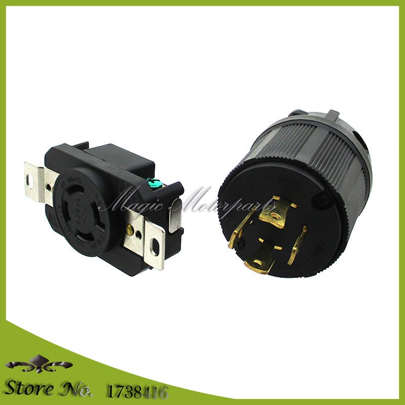 Generator Receptacle Twist Lock 20A 20AMP 125/250V NEMA L14-20R &amp; L14-20P 4 Prong Locking Plug 20A 125/250V UL Approval