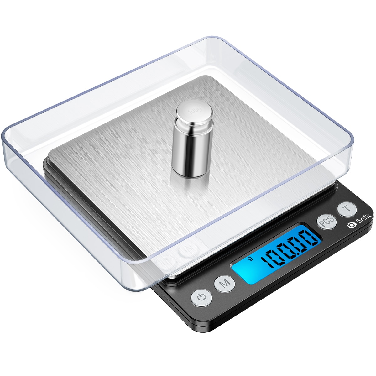 Oria balança digital de cozinha, mini balança de bolso para joias, portátil, display lcd, 500g/ 0.01g