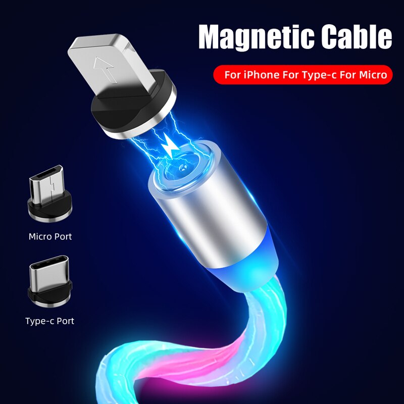 Magnetische Usb Kabel Lichtgevende Verlichting Kabel Voor Samsung A51 A71 A52 A72 A32 A21S A42 A31 A41 S21 S20 Fe s10 Note20 Ultra Plus A70