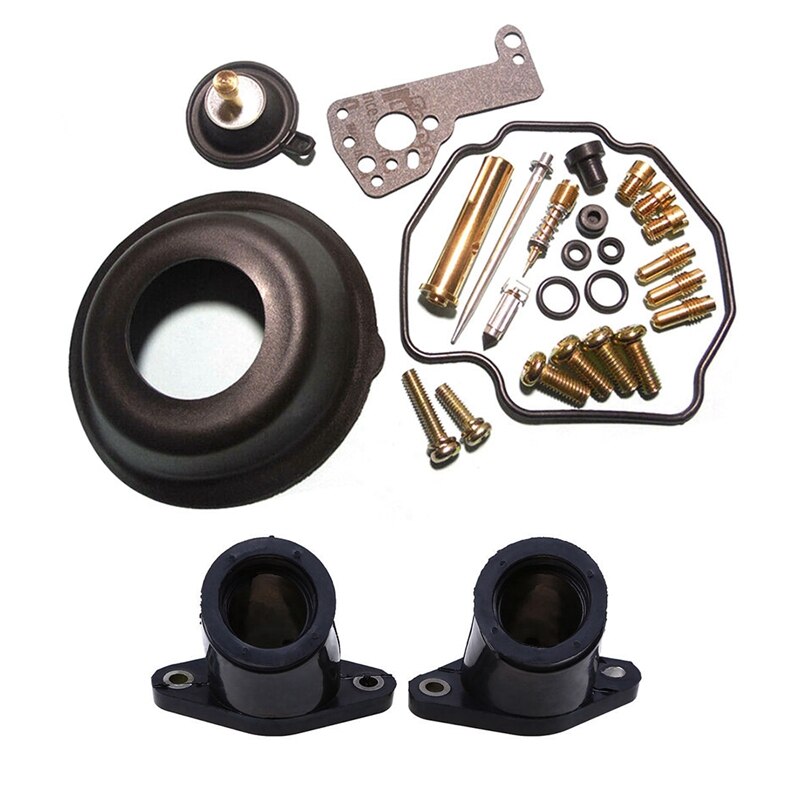 AL22 -2Pcs Carburetor Intake Manifold Pad for Yamaha Xvs400 & 1set Carburetor Repair Kit for Yamaha VMAX V-Max 1200 VMX12