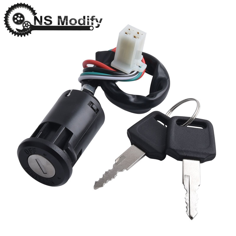 NS Wijzigen Motorfiets Contactslot Lock Cilinder Vervanging 4 Draden Voor ATV 50 70 90 110 125 CC Motorfiets onderdelen
