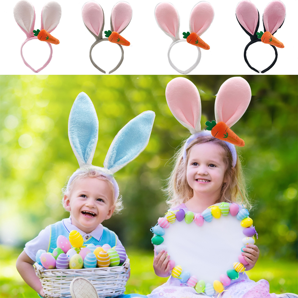 Diadema con Orejas de conejo de Pascua, aro para el pelo con Orejas de conejo de peluche, decoraciones para , diademas para adultos de Pascua, suministros para de Cosplay para niñas