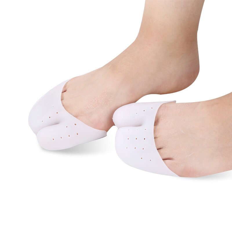 Antepié de silicona almohadillas Gel plantillas pedicura calcetines juanetes Corrector separador para dedos del pie Hallux Valgus corrección cojín Gel almohadilla: 1 Pair O