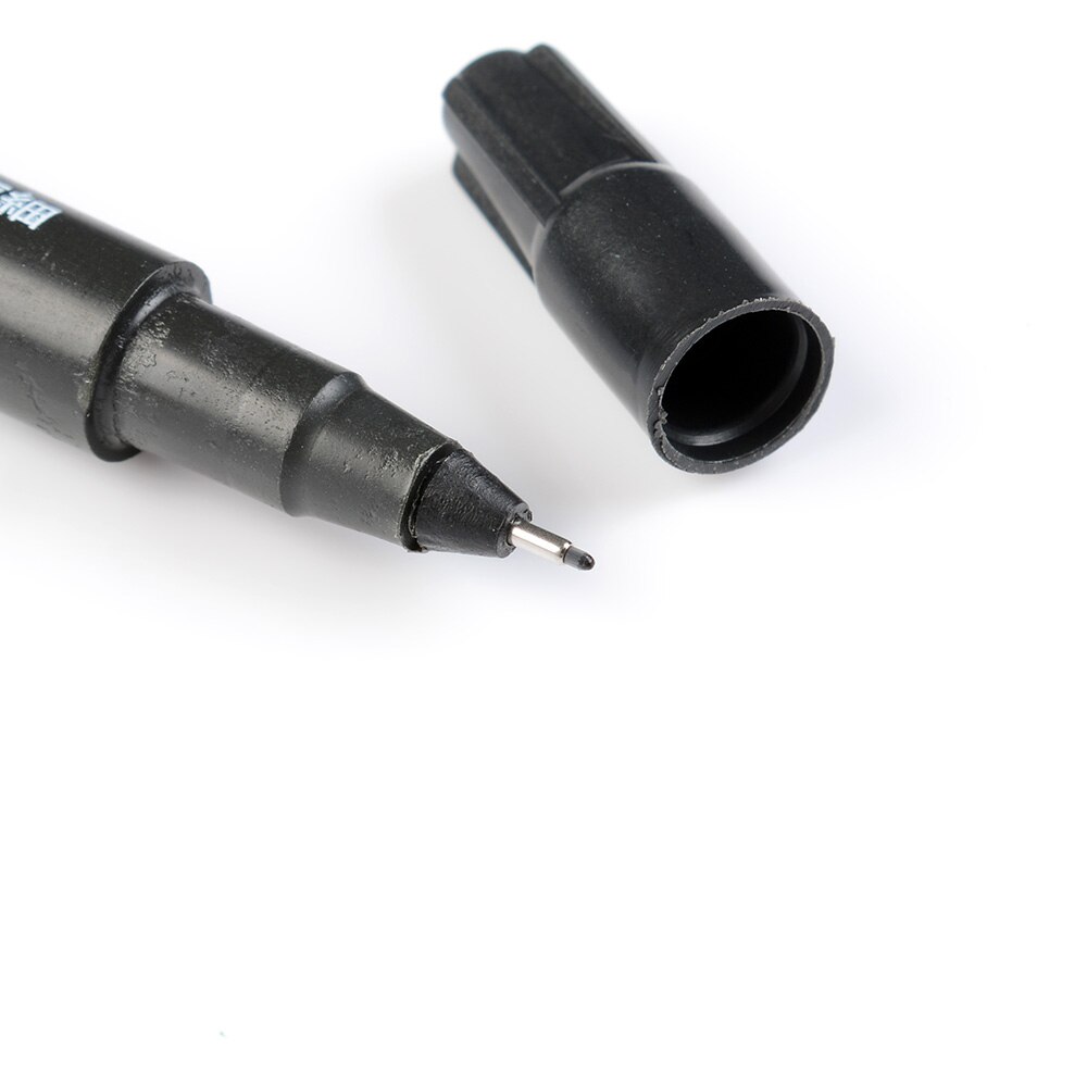 3 Pcs Dubbele Hoofden Twin Tip Permanente Zwarte Inkt Marker Pennen Fijne Punt Inkt Paint Draw Kantoor Schoolbenodigdheden Briefpapier vette Pennen