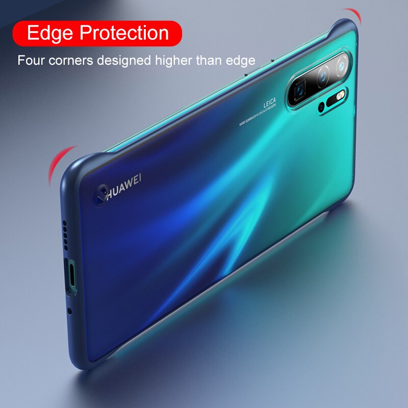 Luxe Randloos Telefoon Case Voor huawei p30 pro lite licht p30pro Frameloze Matte met Ring cover Voor huawei P30 lite P 30 30pro