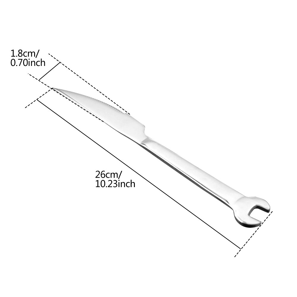 Stainless Steel Dinnerware Set Wrench Shape Fork Spoon Knife Tableware For Dinner Western Utensils Table Cutlery Set: Sliver Steak Knife