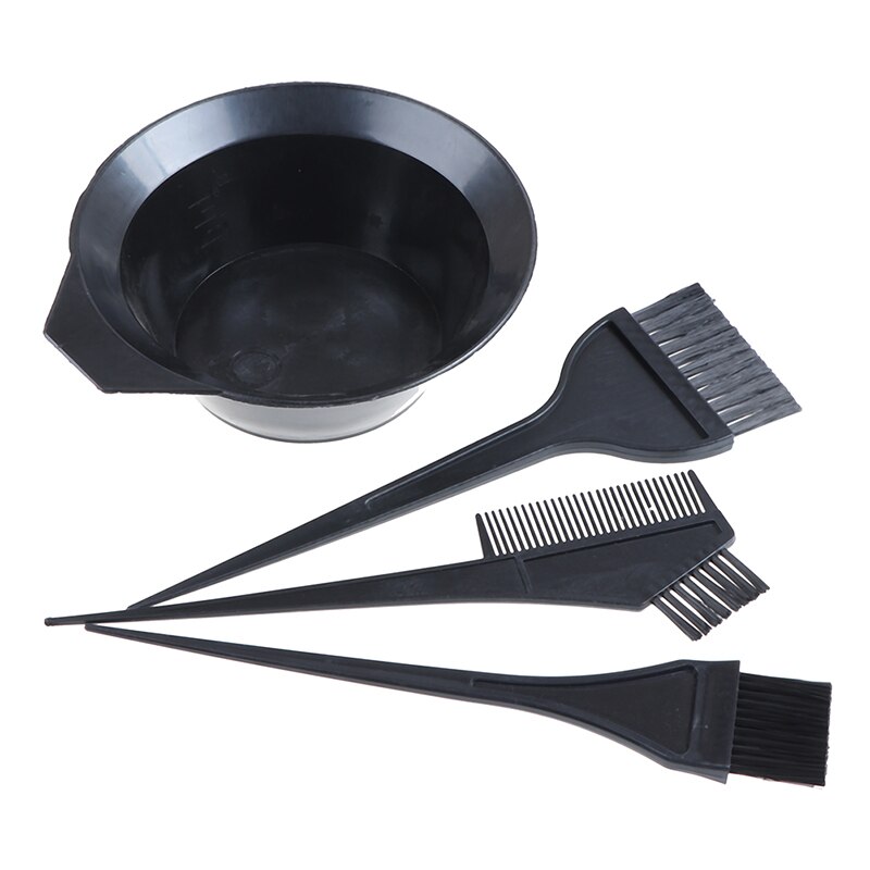 4Pcs/set Hair Color Dye Bowl Comb Brushes Tool Kit Set Tint Coloring Dye Bowl Comb Brush Twin Headed Brushes Set