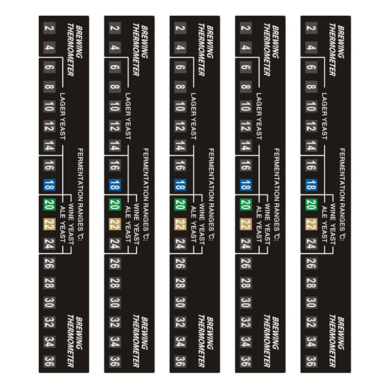 5 Pieces/10 Pieces Fermometer Self Adhesive Homebrew Thermometer Home Brewing Beer Wine Temperature Reader: green