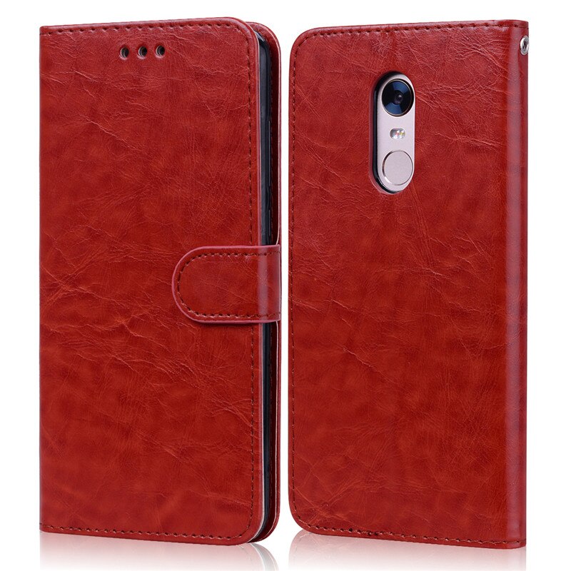 Caso da aleta de couro para xiaomi redmi 5 plus caso redmi 5 capa carteira caso de telefone para xiaomi redmi 5 plus 5 mais redmi5 fundas coque: For Redmi 5 Plus / Brown