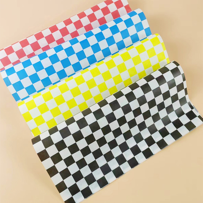100 morceaux de papier absorbant pour sandwichs, hamburgers, frites, emballages alimentaires, tapis en assiettes, papier ciré et papier de cuisson, papier à l'huile