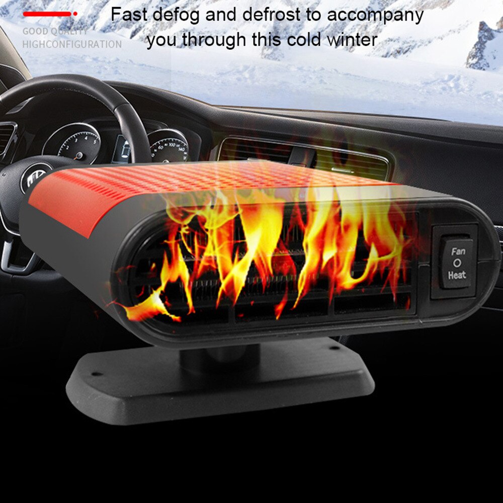 Riloer Calefactor Y Ventilador Para Coche 12V | 150W Con Aire Caliente Y Natural, Giratorio Y Fácil De Instalar – Ideal Para Desempañar Y Refrescar
