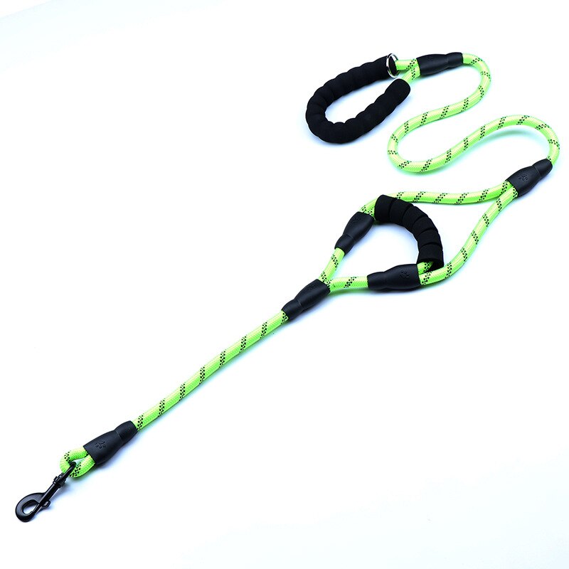 Hondenriemen Outdoor Reizen Dog Training Chain Heavy Duty Dubbele Handvat Lood Voor Meer Controle Nylon Touw Training Dual Handvat: green / 150cmX1.2cm