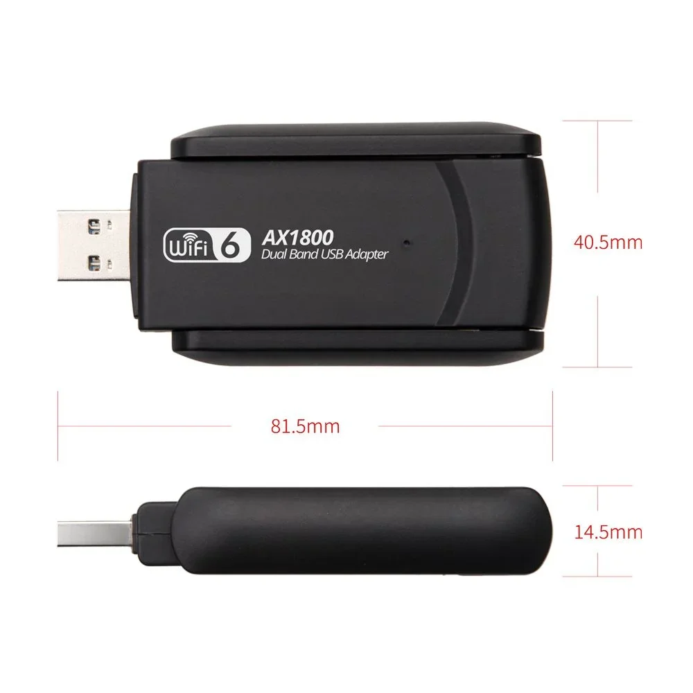 adapter WiFi 6 USB 2.4G i 5G AX1800 szybki klucz bezprzewodowy USB3.0 karta sieciowa MT7921AU WiFi6 adapter dla wygrać10/11