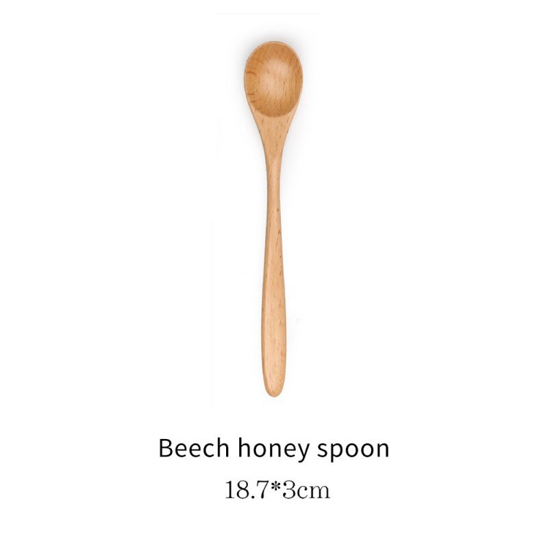 Cuchara para medir condimentos de haya, cuchara para miel, cucharas de Cocina de madera Natural portátiles, accesorios de cocina