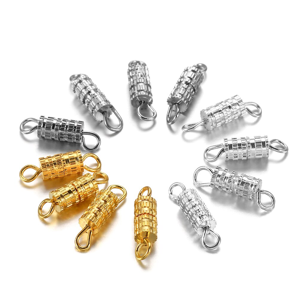 30pcs Buckle Closed Magnetism Screw Clasps Cylinder Strong Buckle Bracelet Connectors For DIY Jewelry Making Finding Accessories