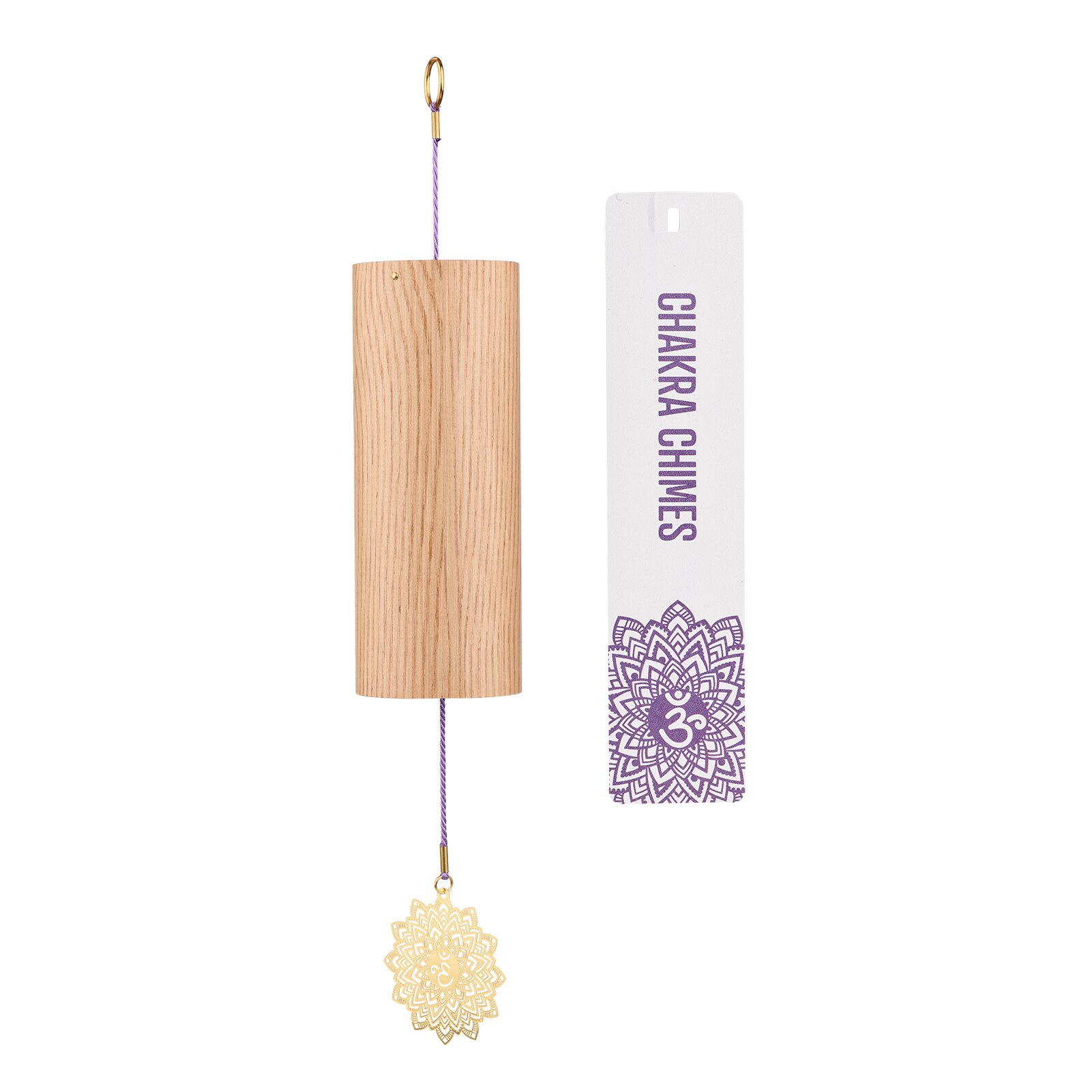Carillón de viento de bambú Natural para Chakra, campana de viento de meditación para jardín al aire libre, Patio, decoración del hogar, meditación, relajación: Crown