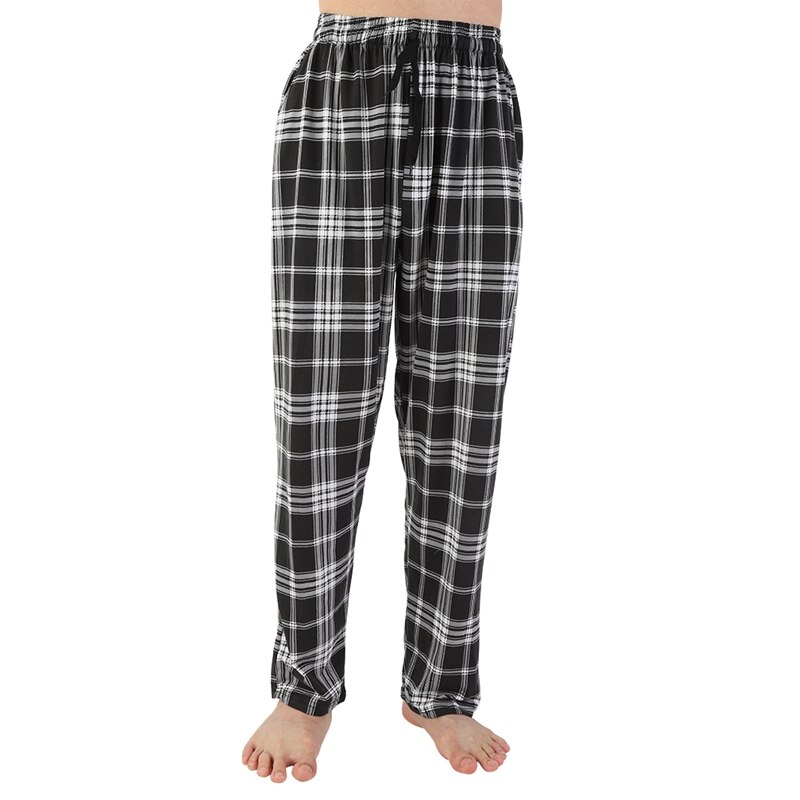 Zomer Katoen Slaap Bodems Mannen Eenvoudige Nachtkleding Broek Voor Mannelijke Casual Plaid Heren Broek Thuis Broek: B / Xl