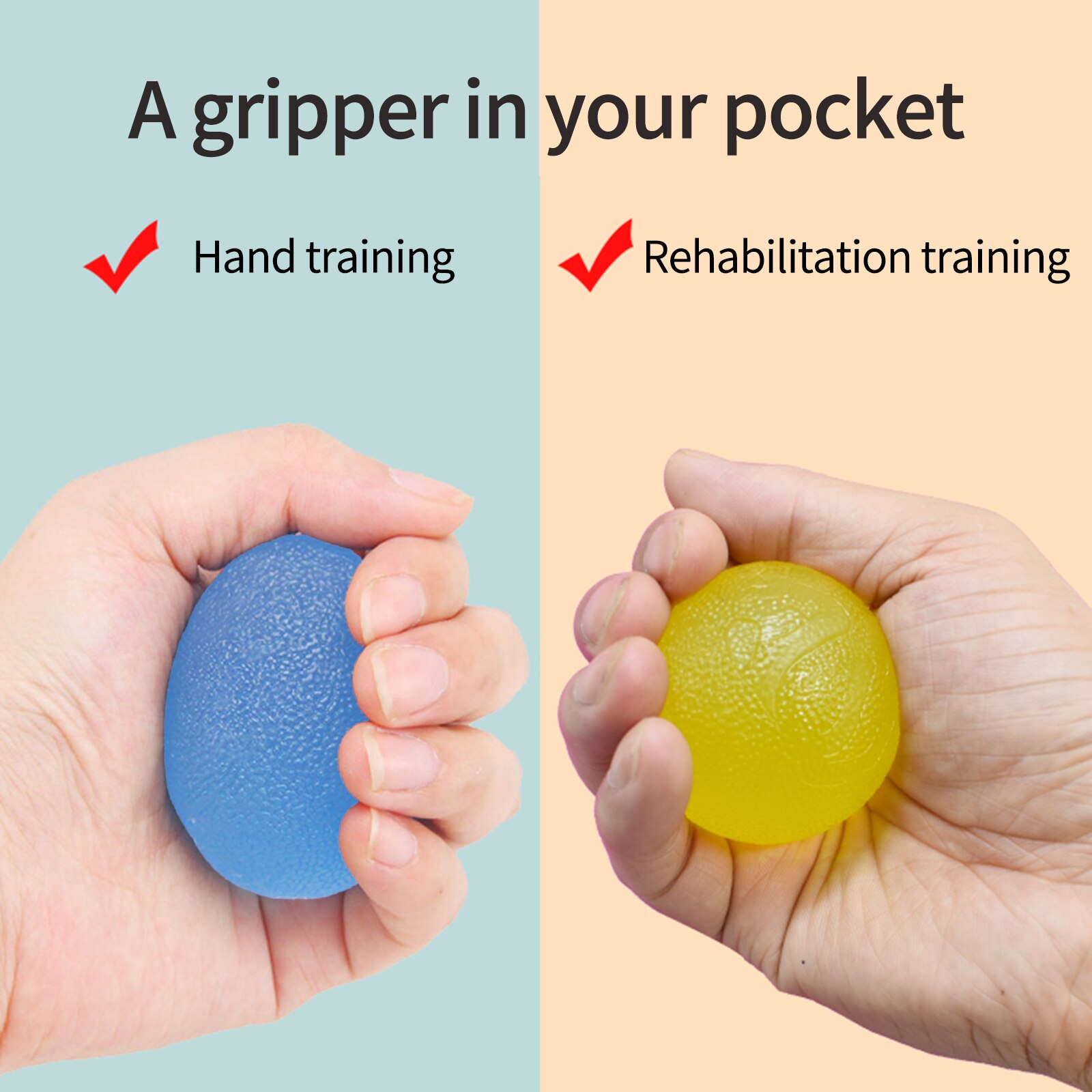 Grip Bal Grip Ei Massage Grip Bal Silica Soft 5Pcs Revalidatie Training Bal Vinger Eivormige Bal Fitness stress Relief