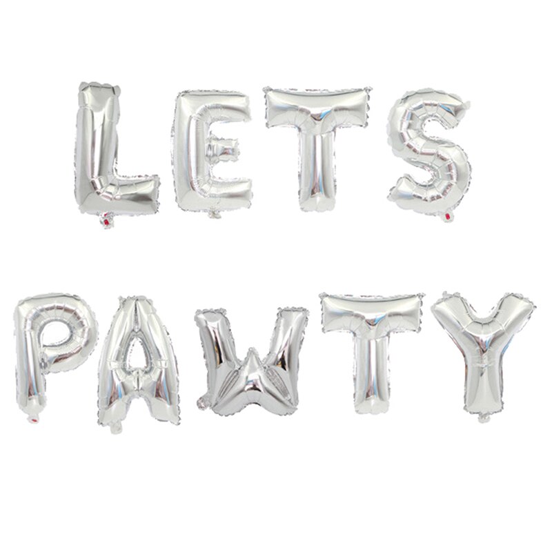 Cute Letter LETS PAWTY Party Balloon Decor Balloon For Pet Dogs Cats Birthday Party Decoration Supplies