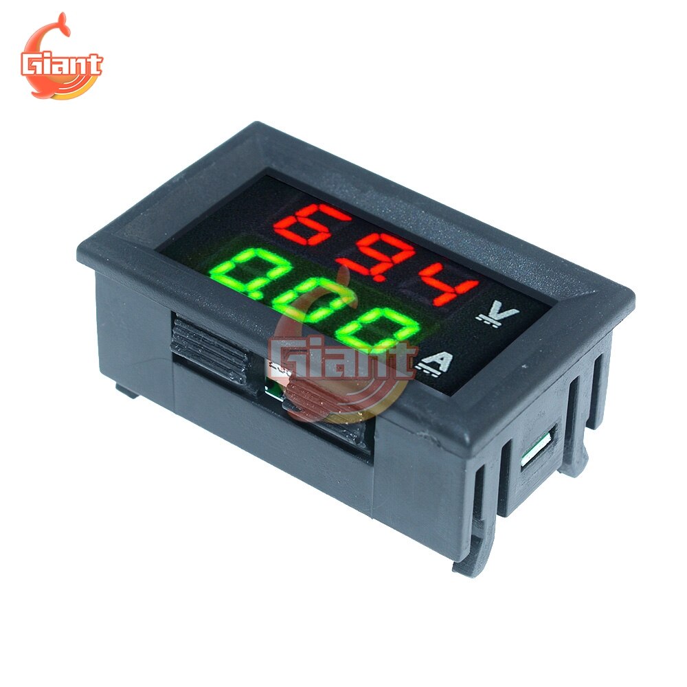 Dc 100v 10a mini digital voltmeter amperemeter amperemeter spænding volt ampere meter indikator tester led display kabel stik