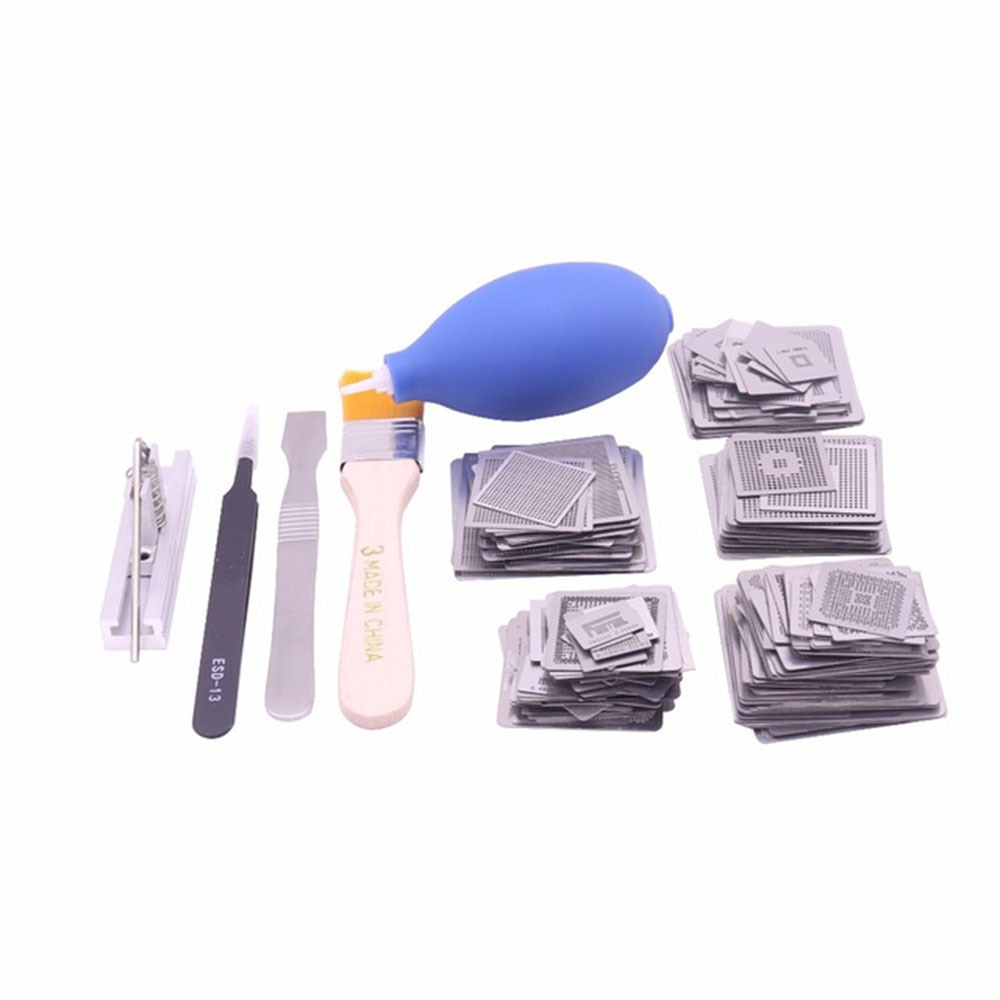 Newest 270 pcs BGA Sik Template rework directly heat stencils Full set PS3 XBOX NV Intel+Reballing station