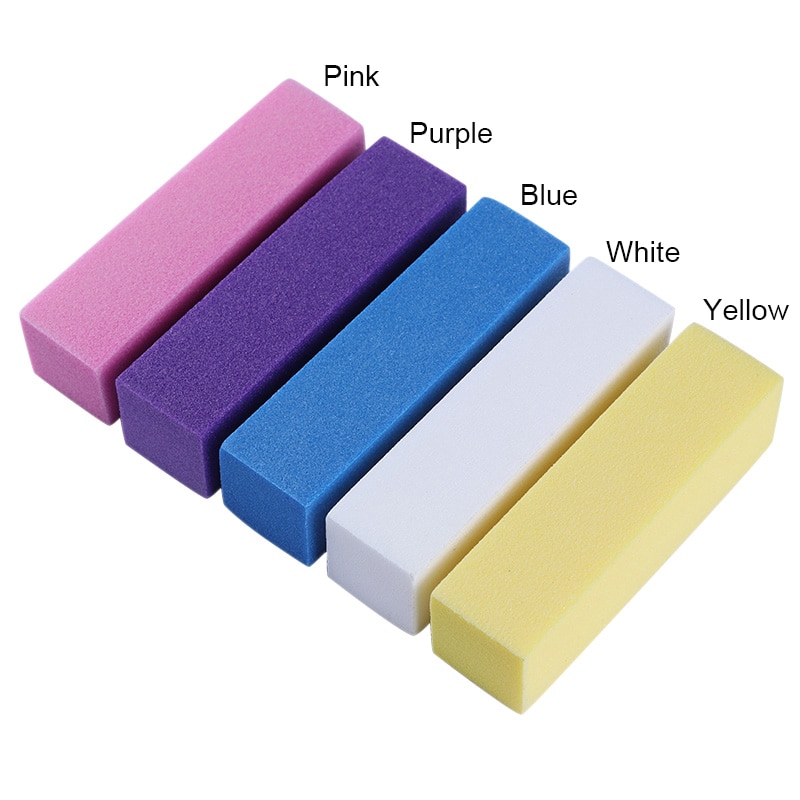 1 pieza de pulidor de uñas curvo recta esponja para lijar limas pulido negro Rosa lima de uñas manicura kit de herramientas para manicura