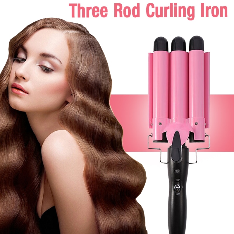 Hair Curling Iron Triple Barrel Hair Curler Flat Iron Curling Waver Wand Crimper Perm Splint Curly Tong Hair Styler