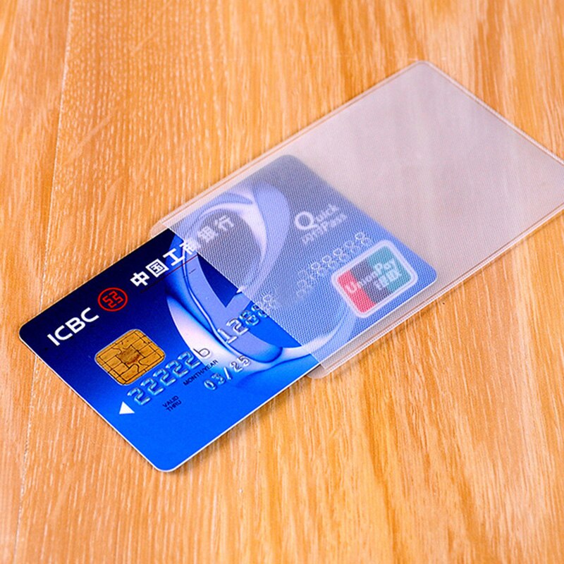 10Pcs Card Bescherm Cover Pvc Transparante Waterdichte Business Credit Card Holder Vrouwen Mannen Id Card Cover Tassen Case