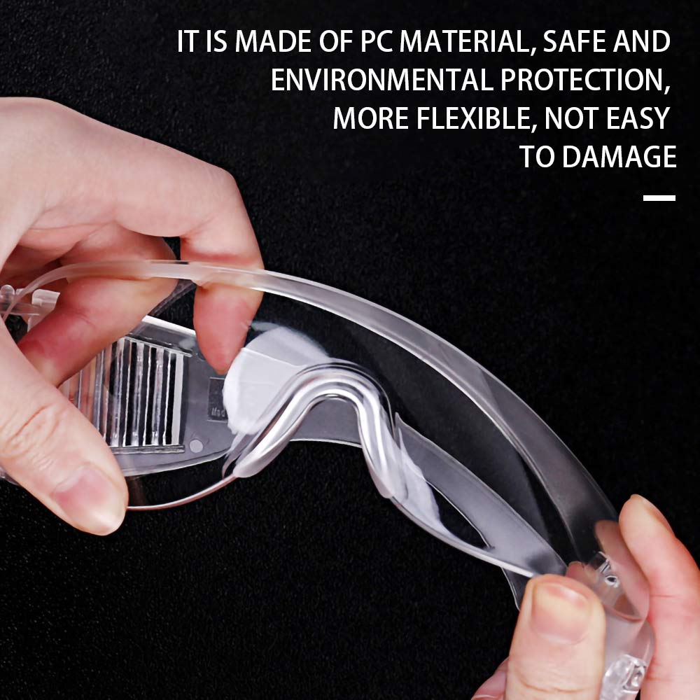 Safety Glasses Personal Protective Equipment, PPE, Eyewear Protection, Clear, ANSI Z87+ Standards, High Impact, Vented Sides