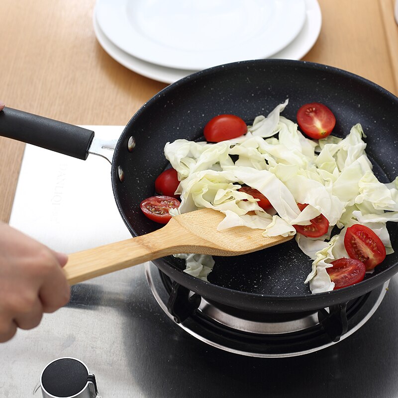 Spatule de cuisine en bambou, en bois de bambou, santé naturelle, support de cuillère, ustensiles de cuisine, pelle Wok, 2/1 pièces