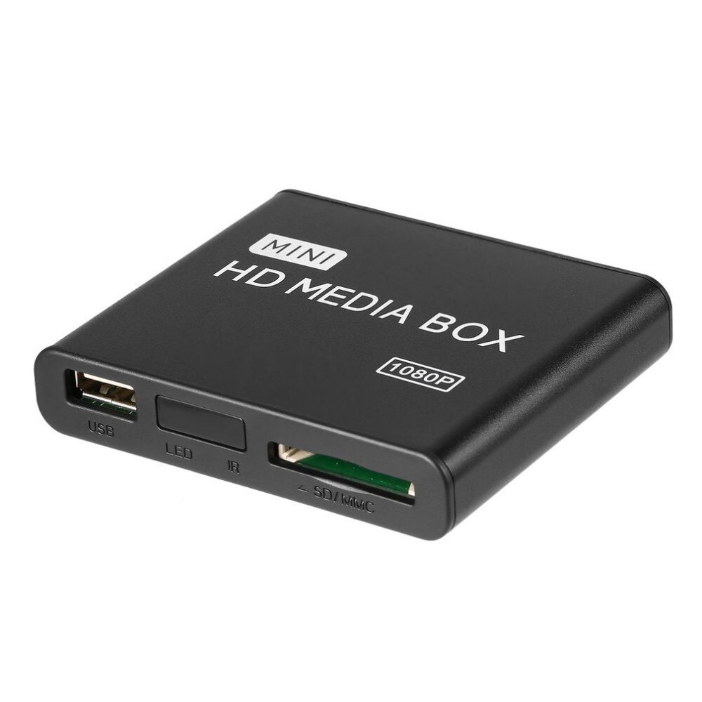 Mini 1080p HD Media Player Box MPEG/MKV/H.264 HDMI compatibile AV USB supporto remoto MKV / RM-SD / USB / SDHC / MMC spina ue