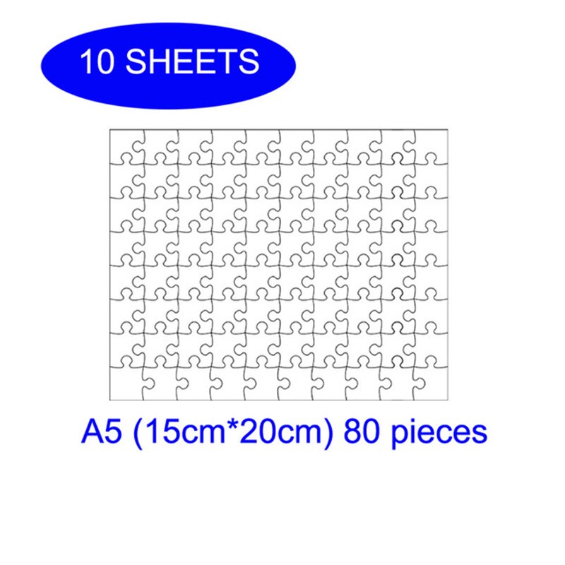 A4 Diy zdjęcie papier termotransferowy puste puzzle do druku Puzzle Jigsaw do drukowania: 10 sheets A5