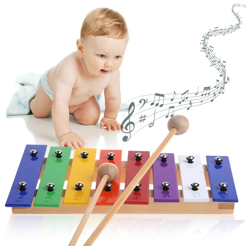 8 Noten Houten Kinderen Kid Xylofoon Glockenspiel Muziekinstrument Muziek Speelgoed