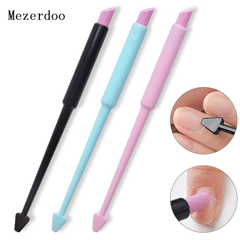 1 st Dubbele-end Quartz Cuticle Remover Nail Art Tool Arrow Wasbare Dode Huid Pusher Remover Manicure Nail polijsten Pennen