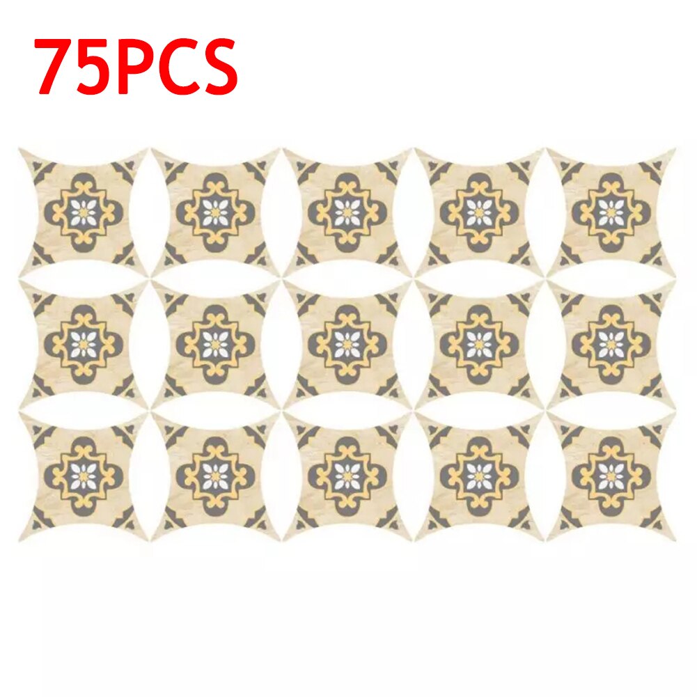 5Pcs 15 Stickers/Sheet Floor Sticker PVC Removable Stickers Wall Floor Corner Stickers Home Decoration Supplies Tiles 8*8cm: 02