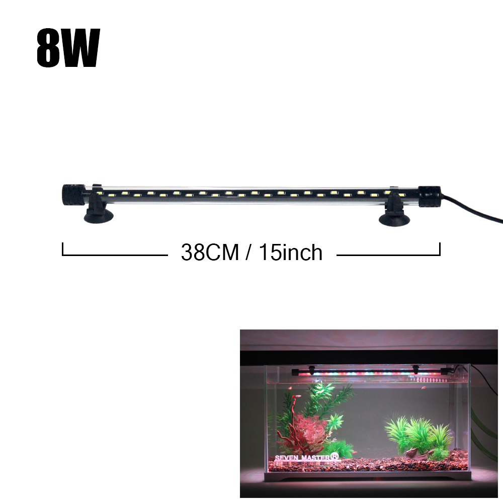 Luz LED para acuario, lámpara de cultivo de plantas, luz impermeable para pecera, 18-58CM, iluminación decorativa para acuarios subacuáticos, 90-260V, 5730chip: Azul marino