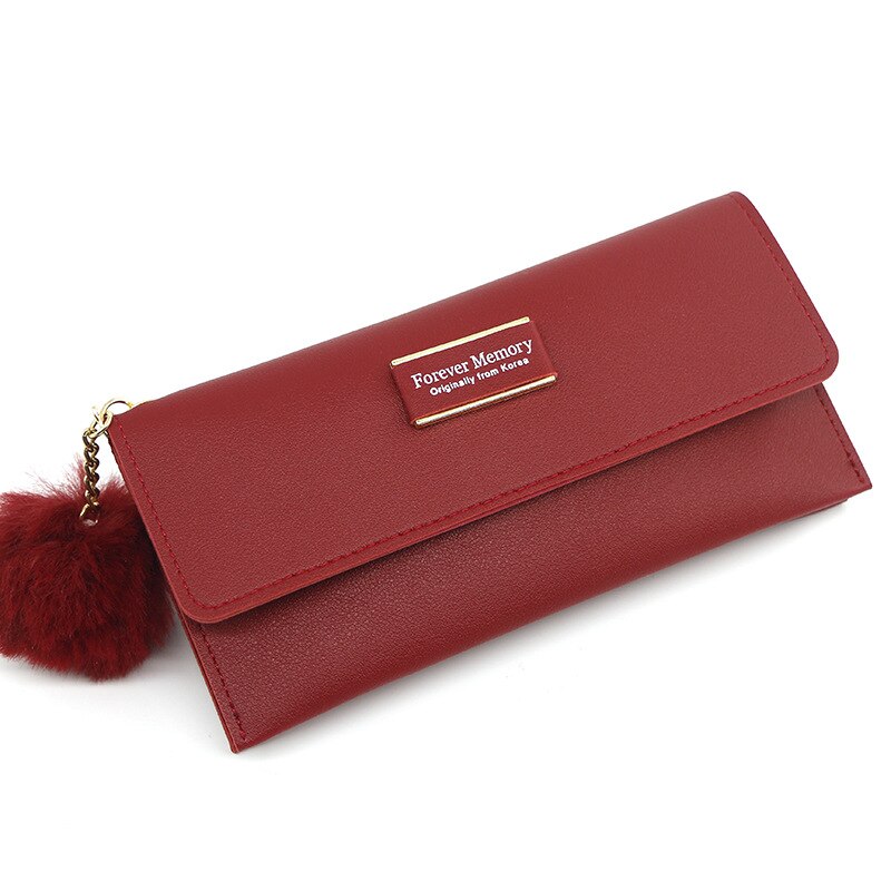 Korean Style Women's Long Style Wit Zipper Wallet Simple Dark Plaid Clutch Women's Long Bag Wallet Wallet Coin Purse: red