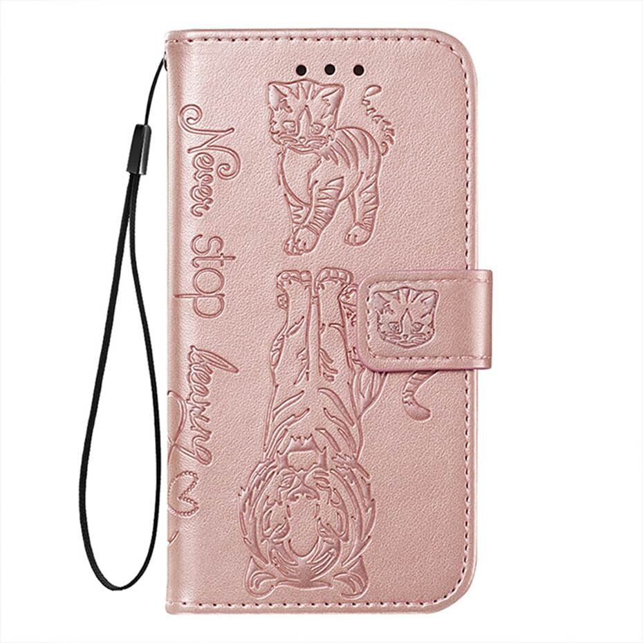 3D Cat & Tiger Leather Flip Case For Xiaomi Redmi Note 7 Phone Case For Xiaomi Redmi 7A K20 Pro Wallet Cover Fundas Capa: Redmi K20 / RoseGold