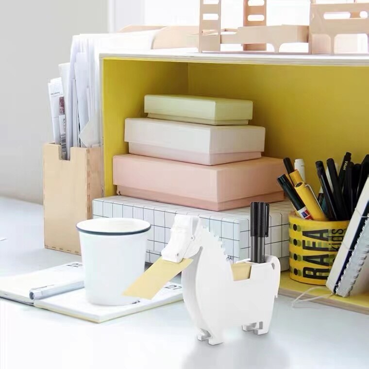 Multi-Functional Plastic Memo Note Holder/Pad/Dispenser/Clip with 200 Sheets for Office Home Desktop Storage