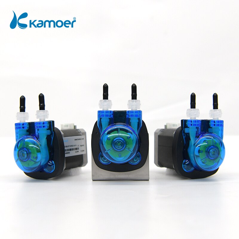 Kamoer Micro Peristaltic Pump KPAS 100 24V Stepper Motor Straight/L Plate, Transfer Viscous, non-viscous Liquids (20-110ml/min)