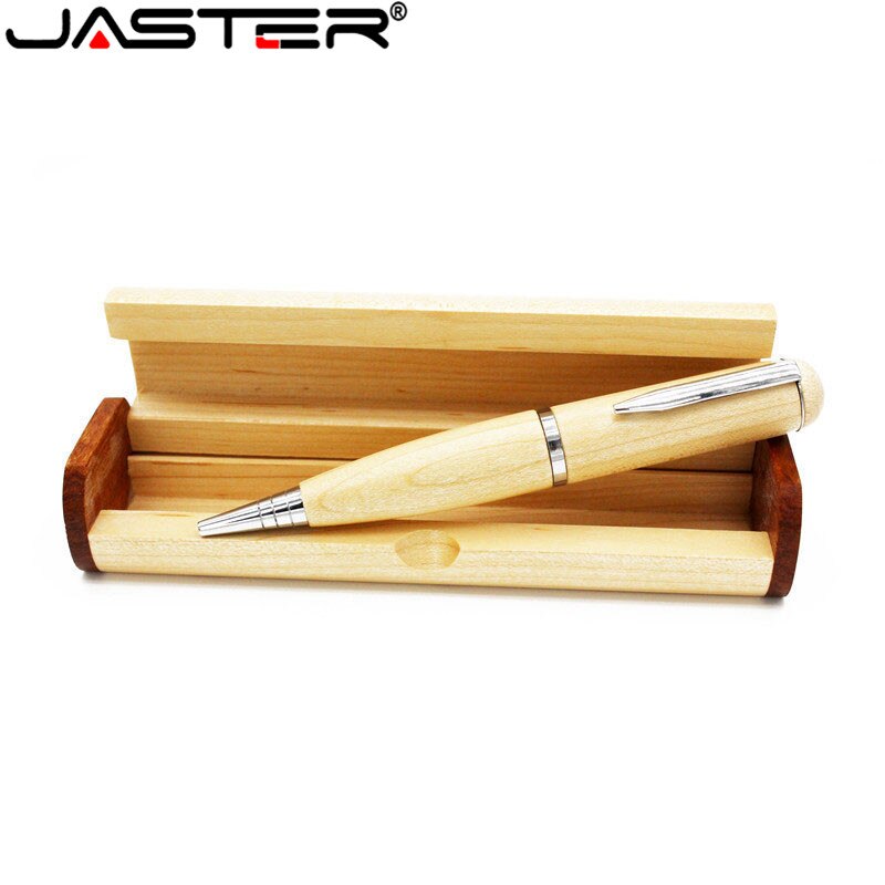 Jaster 1 Pcs Gratis Kleurendruk Logo Hout Balpen Met Houten Doos Flash Drive Pendrive 16 Gb 32 Gb 64 Gb Geheugenkaart U Disk