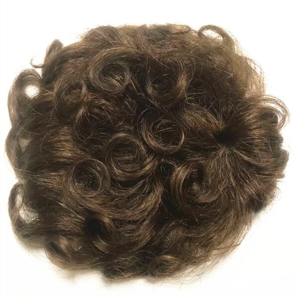 Halo dame beauté bouclés cheveux humains Toppers toupet frange indien Non-Remy remplacement pince ins couronne cheveux pièces pour femmes et hommes: curly Light Brown