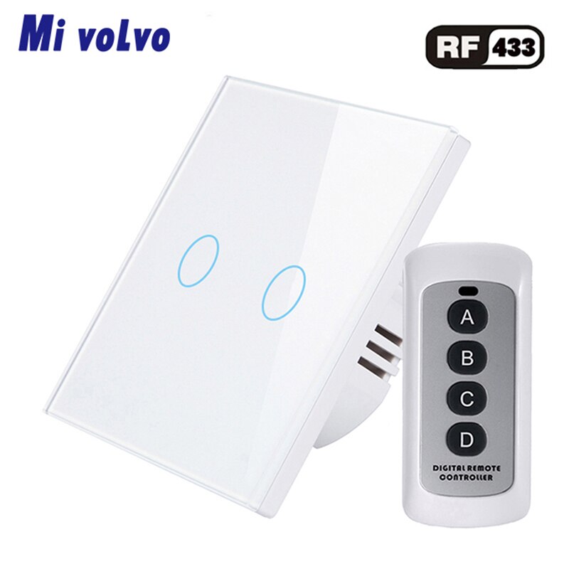 Wireless touch switch RF433 remote control effective distance 20m EU standard AC110V 240V wall sticker light switch